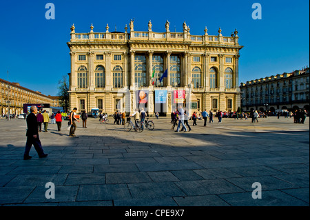 Europe Italy Piedmont Turin Piazza Castello The Palazzo Madama Stock Photo