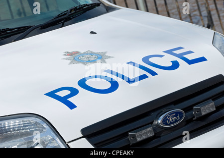 Close up of North Yorkshire Police force sign on a vehicle car van England UK United Kingdom GB Great Britain Stock Photo