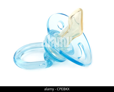 blue pacifier is isolated on white Stock Photo