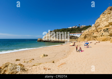 Beach in the small fishing village of Benagil on the coast between Portimao and Albufeira, Algarve, Portugal Stock Photo