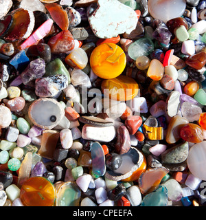 agate stone with many colorful mineral quartz rock crystal Stock Photo
