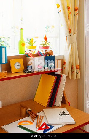 Drawing Tools On Table In Room Stock Photo