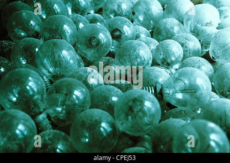Old and dusty tungsten light bulbs Stock Photo