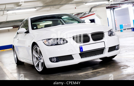 Modern BMW 3-series parking. Stock Photo