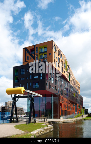 The Chips apartments on the Ashton Canal in Ancoats New Islington Manchester UK Stock Photo