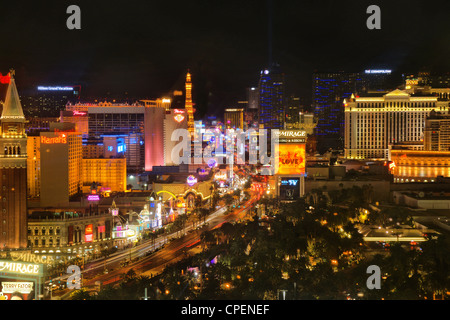 Las Vegas City lights from airplane at night by Alex Grichenko