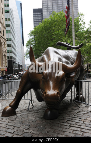 Charging Bull, Bowling Green Park, Manhattan, New York Stock Photo