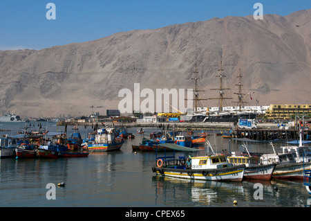 Fishing boats Iquique Port Chile Stock Photo