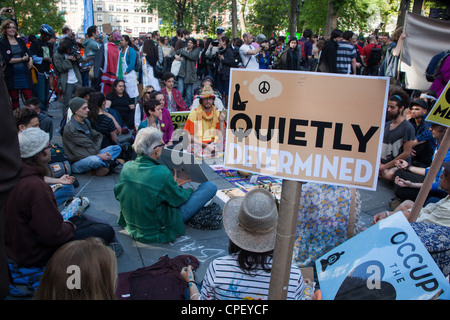 Peaceful demonstration May Day New York City Stock Photo