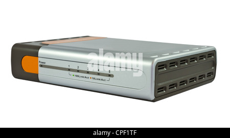 Ethernet switcher isolated on white background Stock Photo