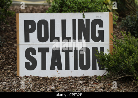 Polling Station Sign General Election Stock Photo