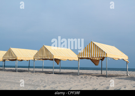 Cabana in a row on the beach in Cape May, New Jersey, USA