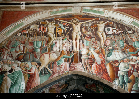 Crucifixion, in Clusone's oratorio dei Disciplini Stock Photo