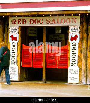 Red Dog Saloon Doors Stock Photo