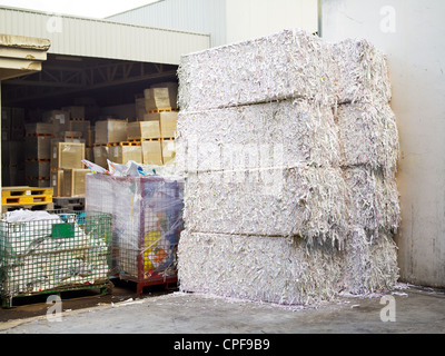 Recycled paper and waste from a printing press in Johor, Malaysia. Stock Photo