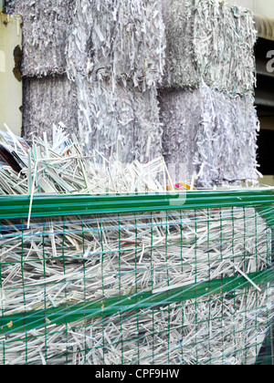 Recycled paper and waste from a printing press in Johor, Malaysia. Stock Photo