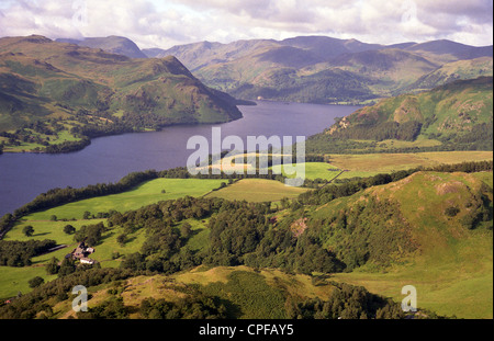historic aerial view of Ullswater in the Lake District taken in 1993 Stock Photo