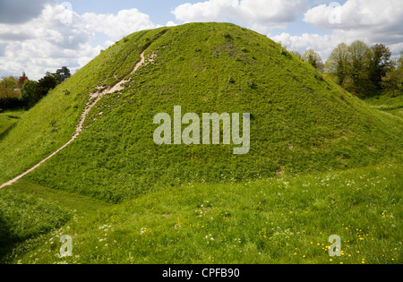 Castle Hill motte mound Thetford Norfolk England Stock Photo