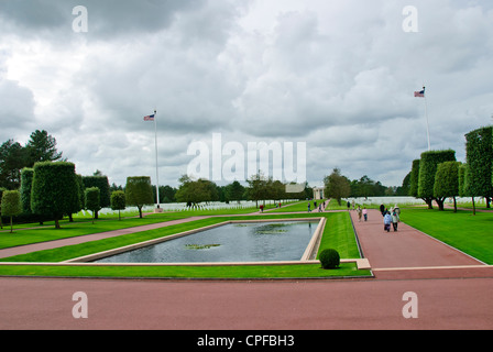 Omaha Beach War Graves,US Soldiers who lost their Lives in Second World War,Part of Allied Invasion,Landings,Normandy,France Stock Photo