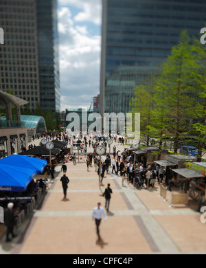 Canada Square, Canary Wharf, London. (Note image has narrow plane of focus). Stock Photo