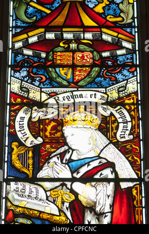 Stained glass windows of Winchester Cathedral, Hampshire, England Stock ...