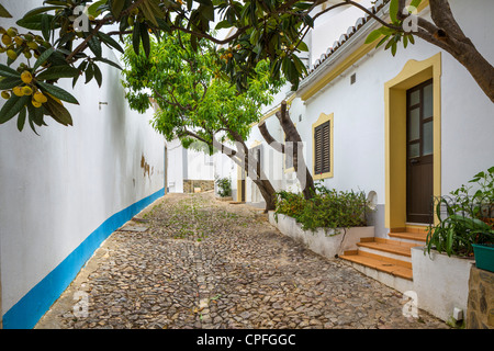 Row of typical houses in the inland town of Loule, Algarve, Portugal Stock Photo