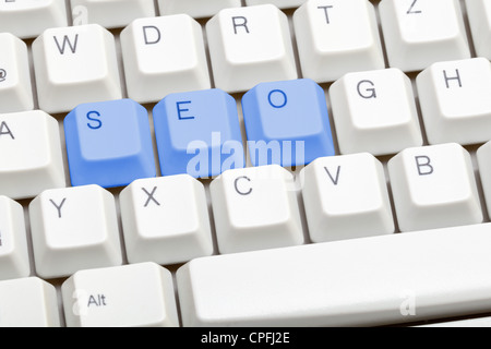 SEO - search engine optimization concept with the letters s, e, o on a computer keyboard Stock Photo