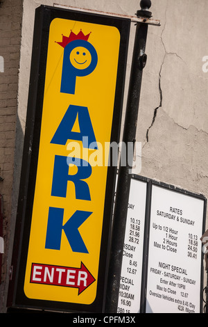 Parking Garage Sign in NYC Stock Photo