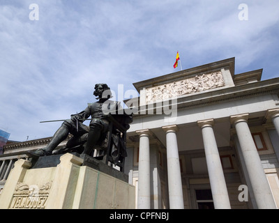 Velasquez statue in front of the Prado museum in Madrid, Spain Stock Photo