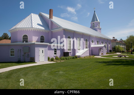 St Charles Borromeo Catholic Church, St Francis, Rosebud Lakota Indian Reservation, South Dakota, USA Stock Photo