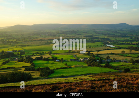 View from Jeffrey Hill on Longridge Fell Lancashire England over the ...