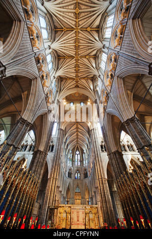 England, London, Westminster, Westminster Abbey, Interior View Stock Photo