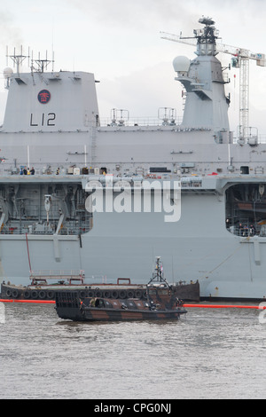 Friday 13th July 2012 Operation Olympics, HMS Ocean takes her place on the  River Thames in preparation for London 2012 Olympic Games security  operation Stock Photo - Alamy