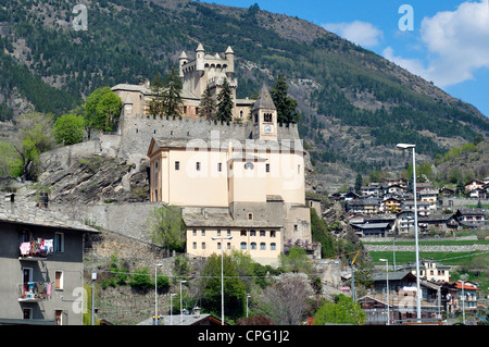 Italy, Aosta Valley, Saint-Pierre, Castle Stock Photo