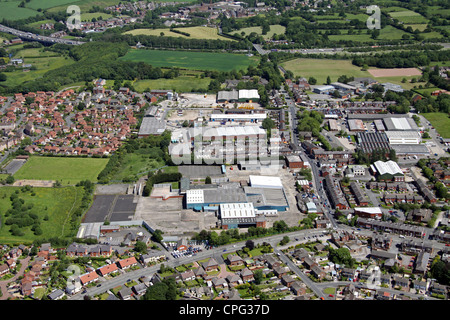 aerial view of industrial works at Bamber Bridge near Preston, Lancashire Stock Photo
