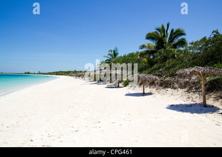 Caribbean beach in the Cayo Santa Maria, an island surrounded by reefs, clear waters and white sands. Stock Photo