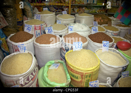 Varieties of rice for sale at Kandy Market, Sri Lanka, Asia Stock Photo ...