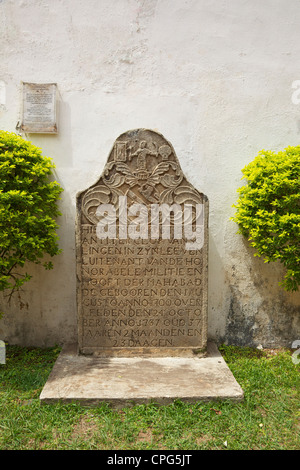 Gravestone outside the Wolvendaal Dutch Reformed Church, Colombo, Sri Lanka, Asia Stock Photo