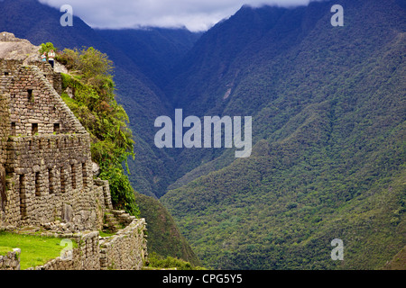 Ruins of Inca city, Machu Picchu, UNESCO World Heritage Site, Urubamba Province, Peru, South America Stock Photo