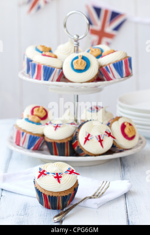 Diamond Jubilee cupcakes Stock Photo