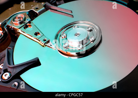 Computer Hard drive close up Stock Photo
