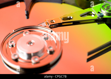 Computer Hard drive close up Stock Photo