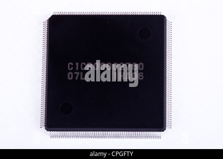 IC's and QFP's used in SMT / SMD electronics PCB assembly. Stock Photo