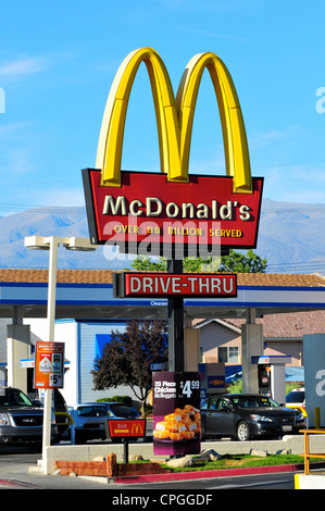 McDonald's drive-thru sign, Bishop, California Stock Photo