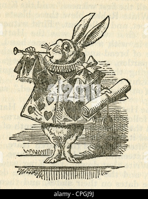 Circa 1910s edition of Alice in Wonderland. White Rabbit by John Tenniel.