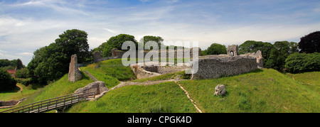 Summertime view of the ruins of Castle Acre Castle, Castle Acre village, North Norfolk, England, UK Stock Photo