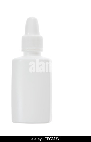 white blank plastic medical container, isolated with clipping path Stock Photo