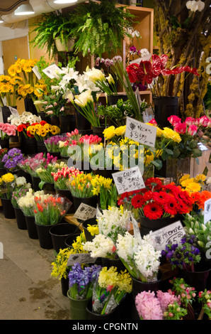 market granville island vancouver florist flower stall canada bc alamy british