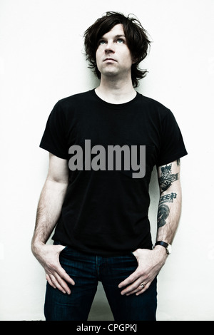 Paris, France - July 08, 2008: Portrait of the american alternative rock / country singer Ryan Adams at Paris, France on july 8th, 2008 Stock Photo