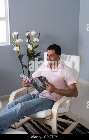 Man reading a book Stock Photo